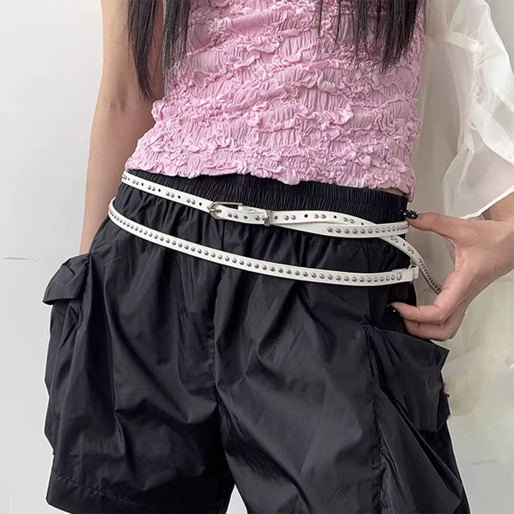 Ins mode Double ceinture en cuir Pu ceinture polyvalente personnalité Spice Girl accessoire ceinture