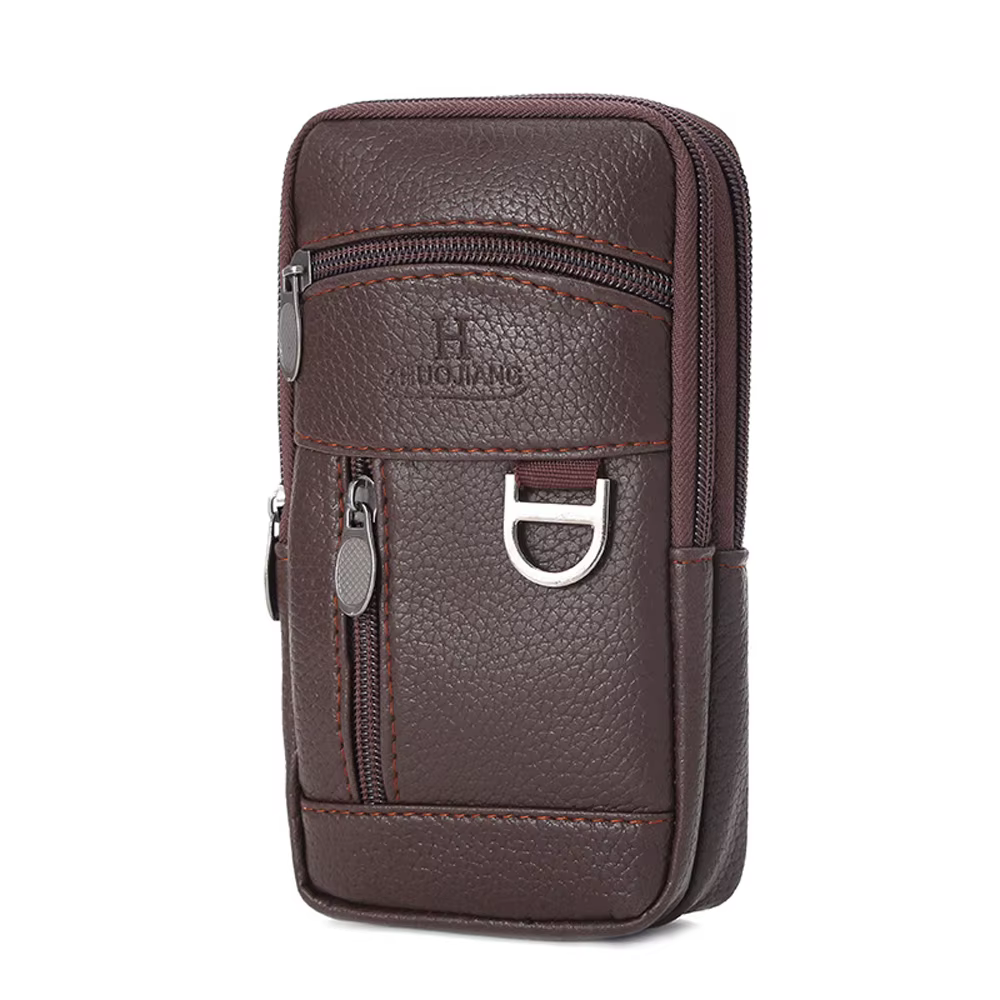 Sac de taille en cuir PU pour hommes, sac pour téléphone portable, ceinture portable, sport, étanche