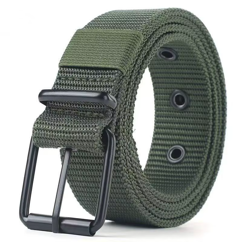 Ceinture en cuir à boucle ardillon en toile poreuse pour hommes, ceinture de sport d'extérieur, cein