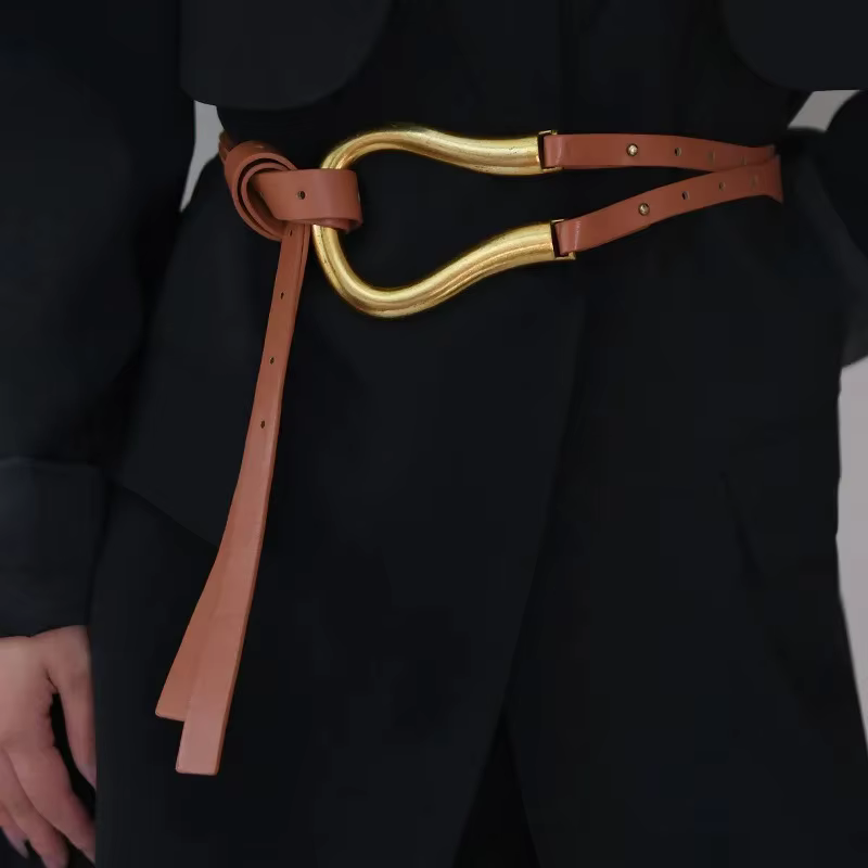 Ceinture large pour femme, élégante et décorative, avec boucle en forme de sabot de cheval, accessoi