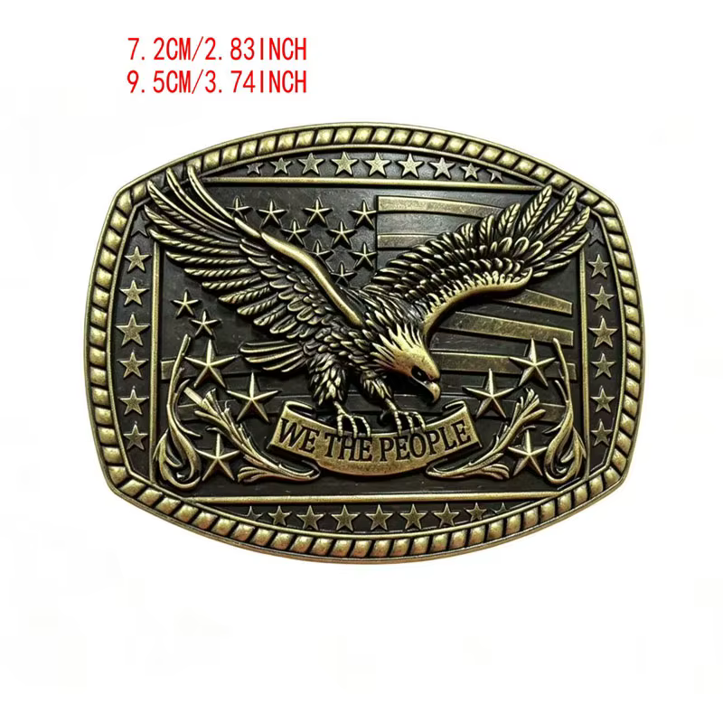 Boucle de ceinture vintage style western, drapeau américain, aigle chauve, pour hommes