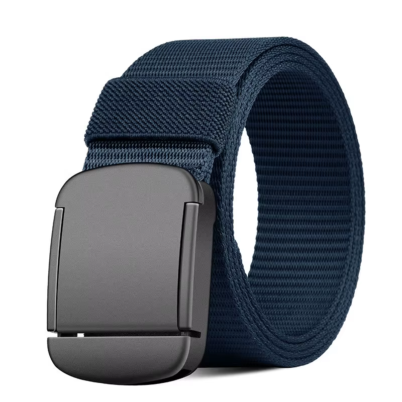 Ceinture décontractée pour homme, ceinture en toile à boucle automatique sans métal, ceinture pour j