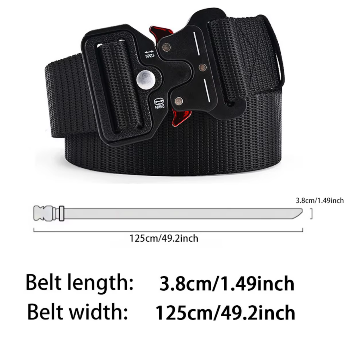 Ceinture tactique à boucle en plastique pour hommes, oreilles rouges, ventilateur militaire multifon
