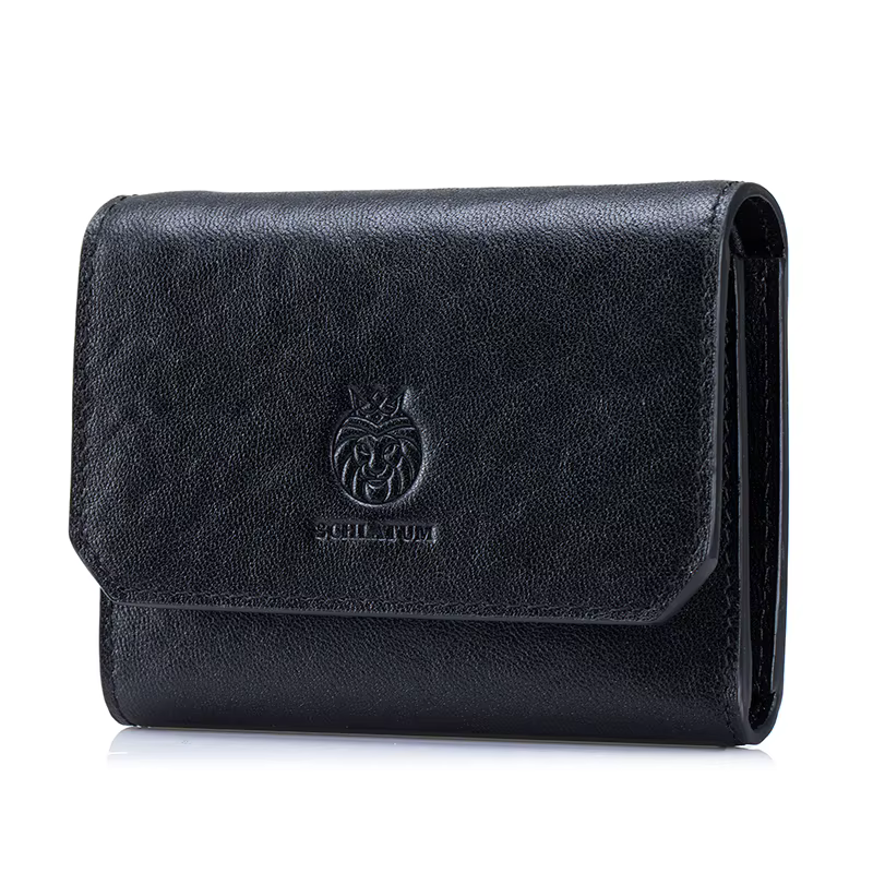 Portefeuille en cuir véritable pour hommes, porte-monnaie minimaliste à trois volets avec Protection