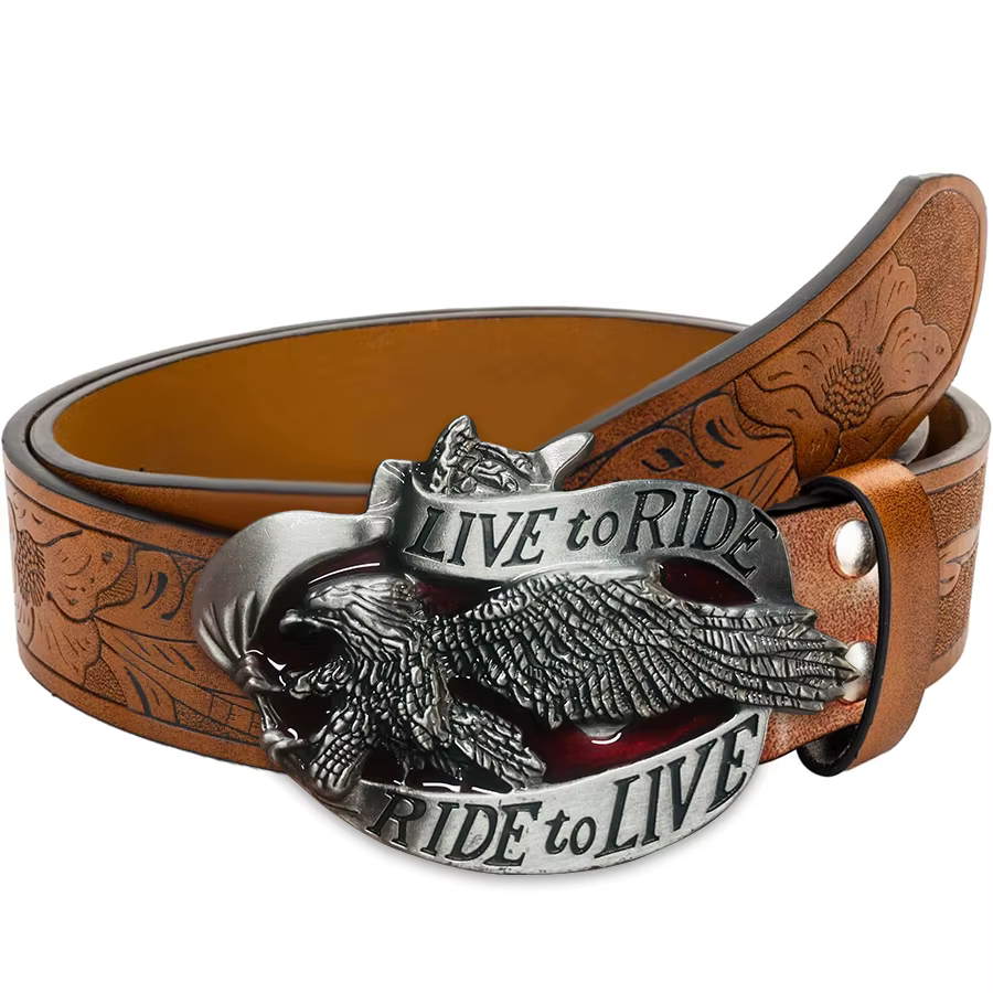 Ceinture en jean pour homme style western, rétro, avec boucle aigle, style hip-hop, unisexe, pour je