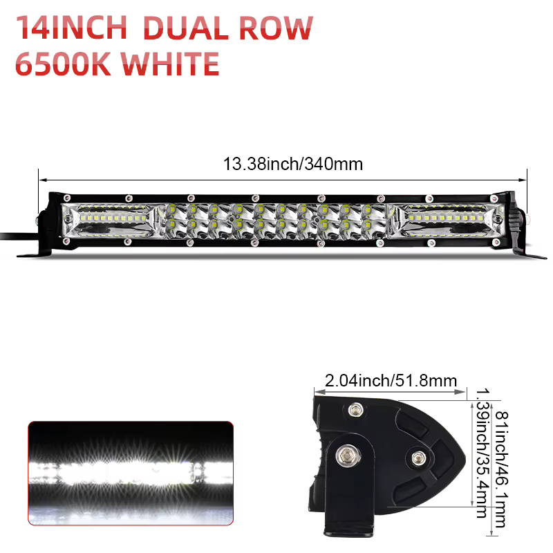HL 14 "20" 26 "12D barre lumineuse LED mince Double rangée 60W 120W 180W 4x4 barre LED pour voiture 