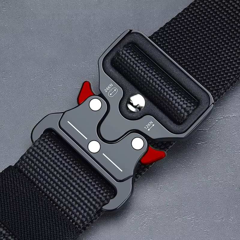 Ceinture tactique 1 pièce pour hommes ; ceinture à boucle à dégagement rapide pour sports de plein a