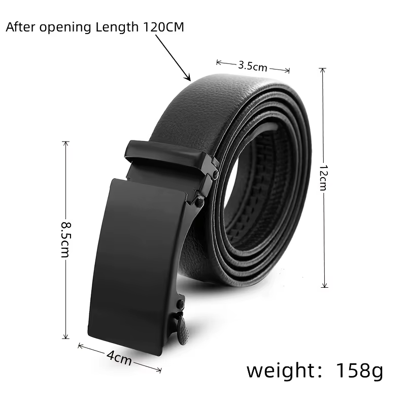 Ceinture en PU à boucle automatique pour hommes, de haute qualité, Simple, Business, décontractée, à