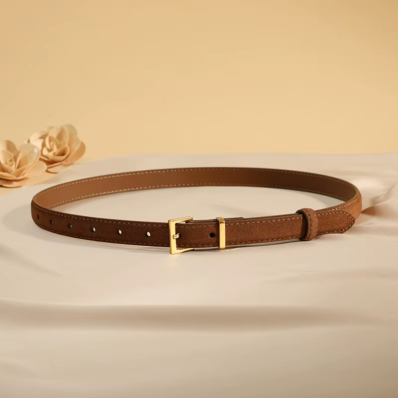 Ceinture en cuir suédé pour femmes avec boucle en métal, ceintures de qualité supérieure pour jeans