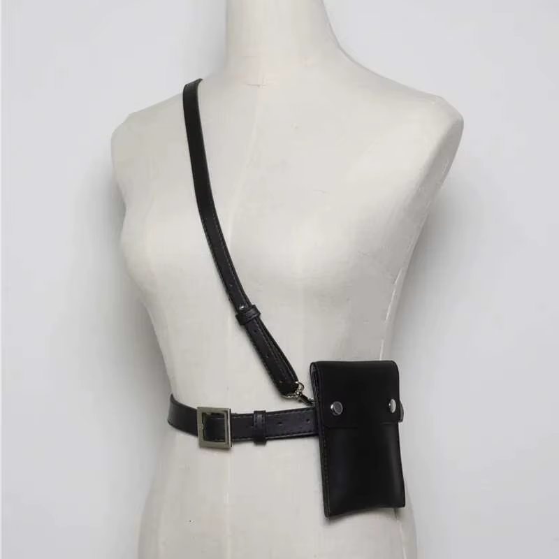 IEFB sangles toutes les mathématiques hommes femmes ceinture Mini-paquet nouvelle mode noir PU cuir 