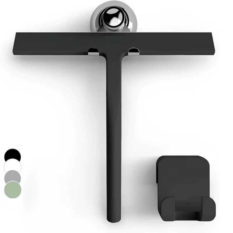 Raclette de douche ou pour miroir de porte vitrée avec support en acier inoxydable, nettoyage de vit