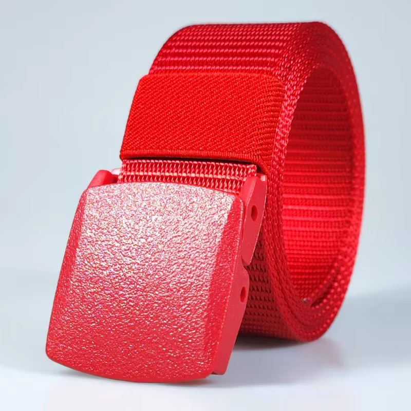 Rouge boucle automatique Nylon tactique hommes ceinture taille toile ceinture extérieure sangle voya