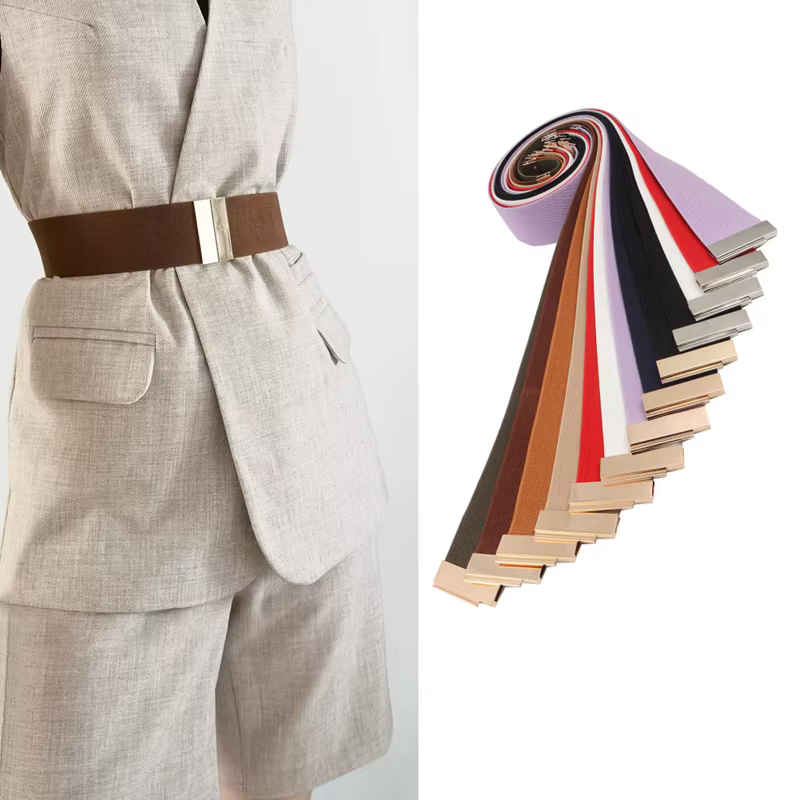 Ceintures larges à bande élastique pour femmes, Simple, pour manteau, ceinture de taille, boucle, sa