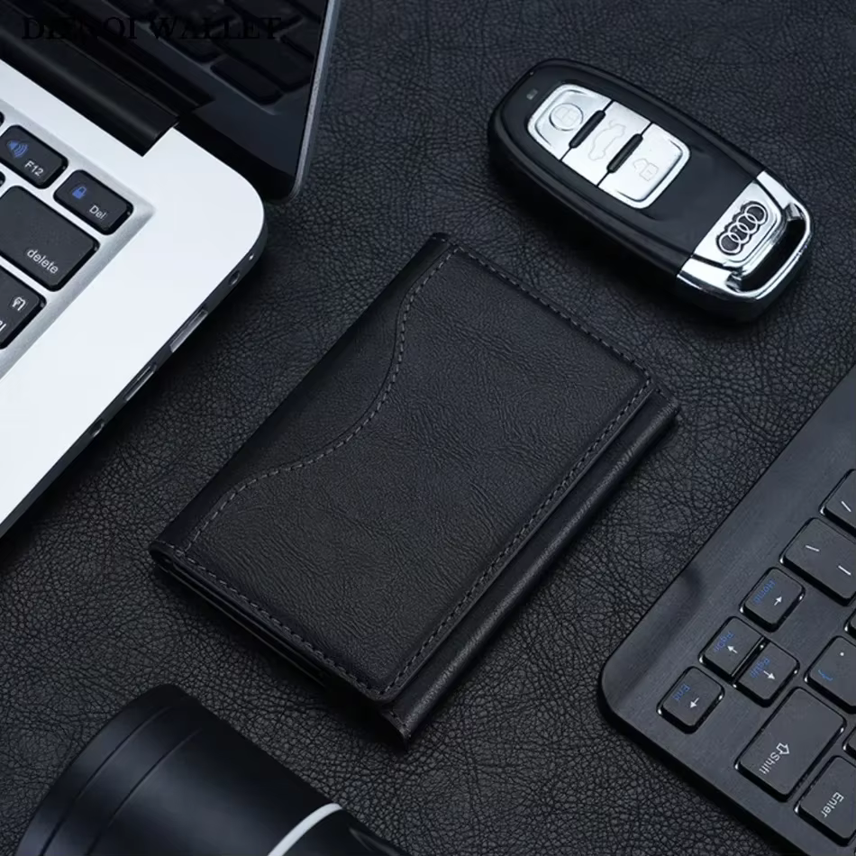 Porte-cartes Magsafe pour homme, porte-cartes magnétique en cuir PU unisexe, porte-cartes, portefeui