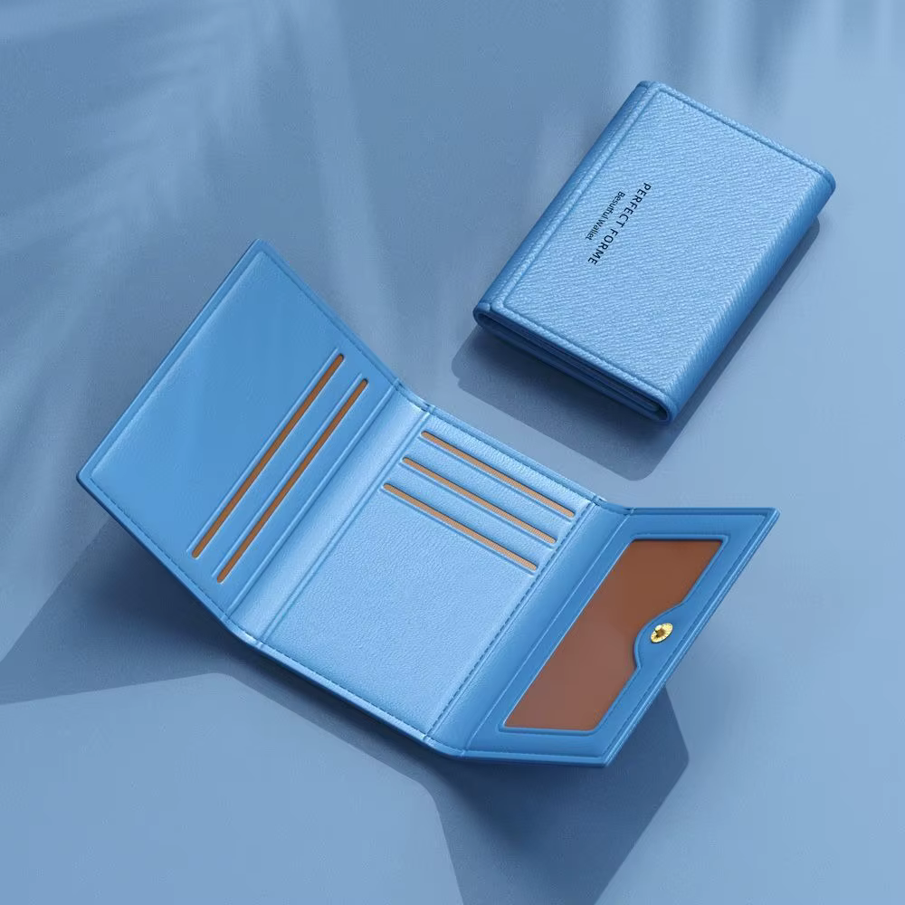Portefeuilles en cuir pour hommes et femmes, grande capacité, couleur unie, porte-monnaie multi-cart