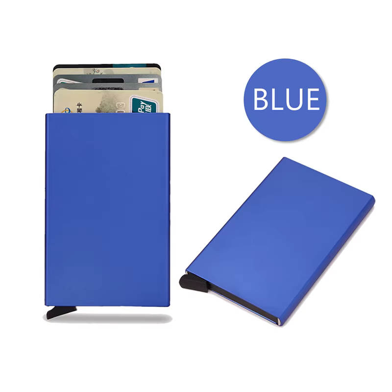 Rfid-Portefeuille Intelligent Porte-Cartes en Métal Mince et Mince, Portefeuille Pop-Up Minimaliste,