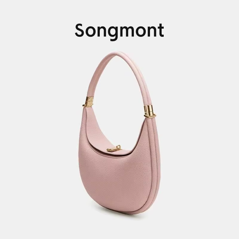 Songmont dames sac à bandoulière motif litchi en cuir souple matériel doré Niche haut de gamme sac s