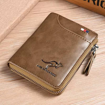 Portefeuille en cuir multifonctionnel personnalisable pour porte-cartes et cartes d'identité