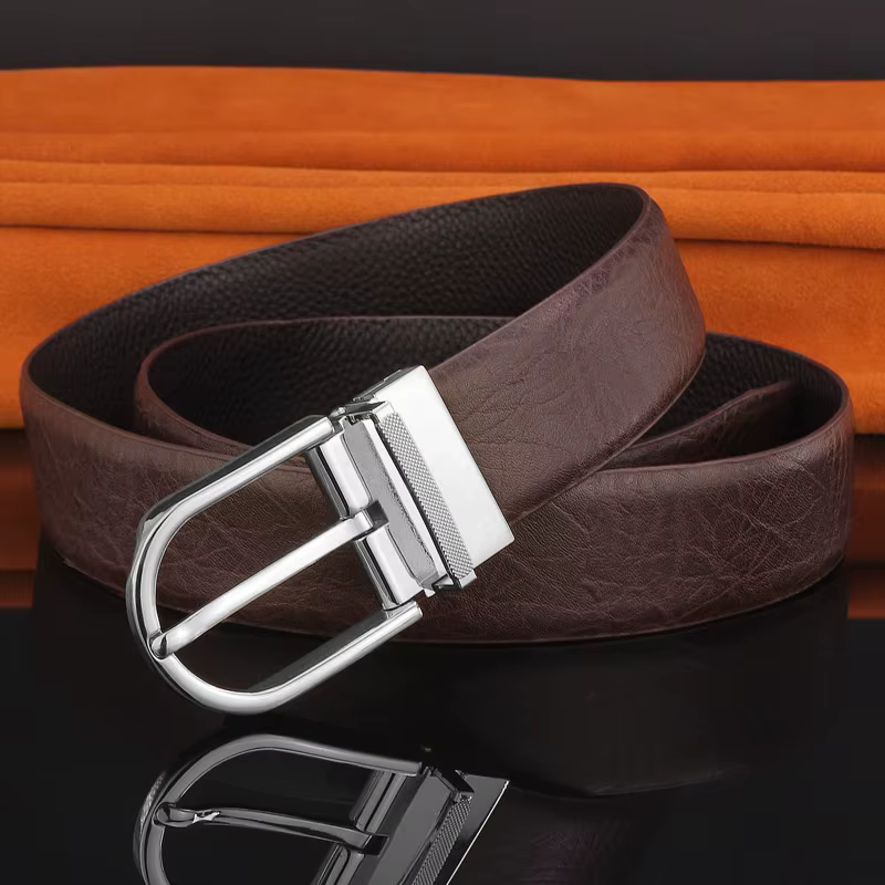 Classique mode boucle ardillon 3.3 cm ceintures hommes en cuir véritable haute qualité ceinture pour