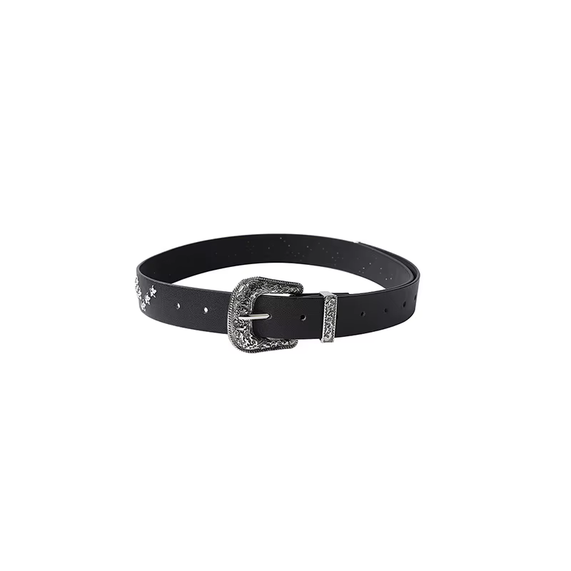 ELFSACK Ceinture étoile 3D vintage en métal massif pour femme