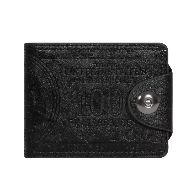 Portefeuilles pour hommes avec 100 dollars américains motif portefeuille homme en cuir Walet Photo p