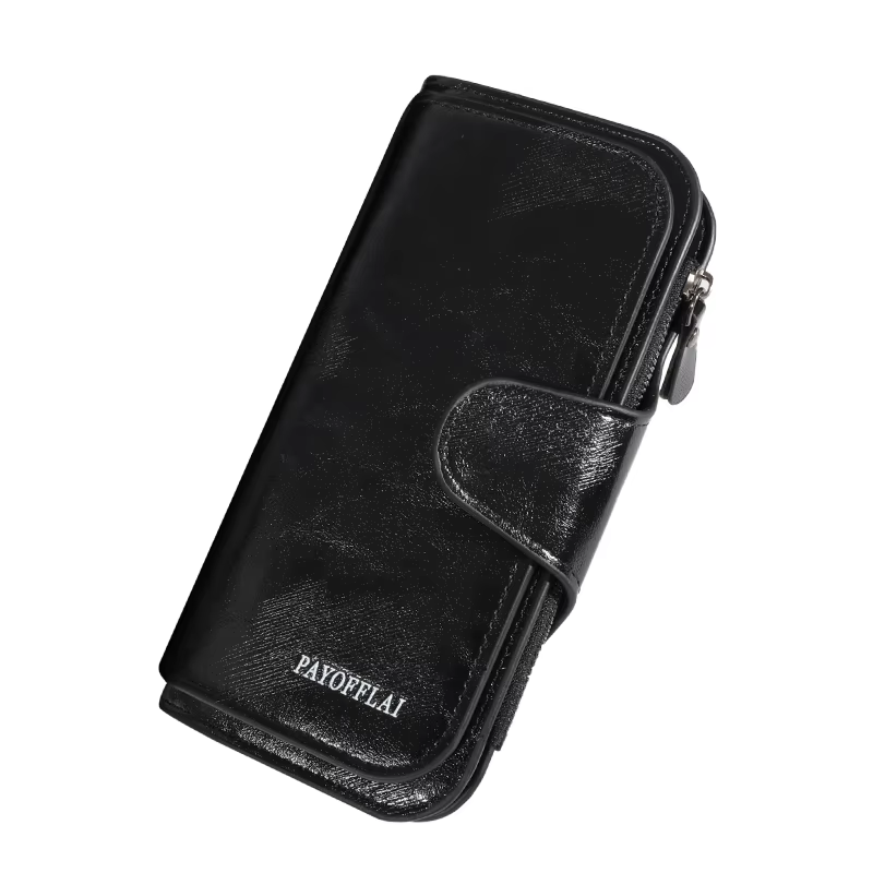 Portefeuille long à fermeture éclair pour hommes, portefeuille en cuir Pu de haute qualité, sac à ma
