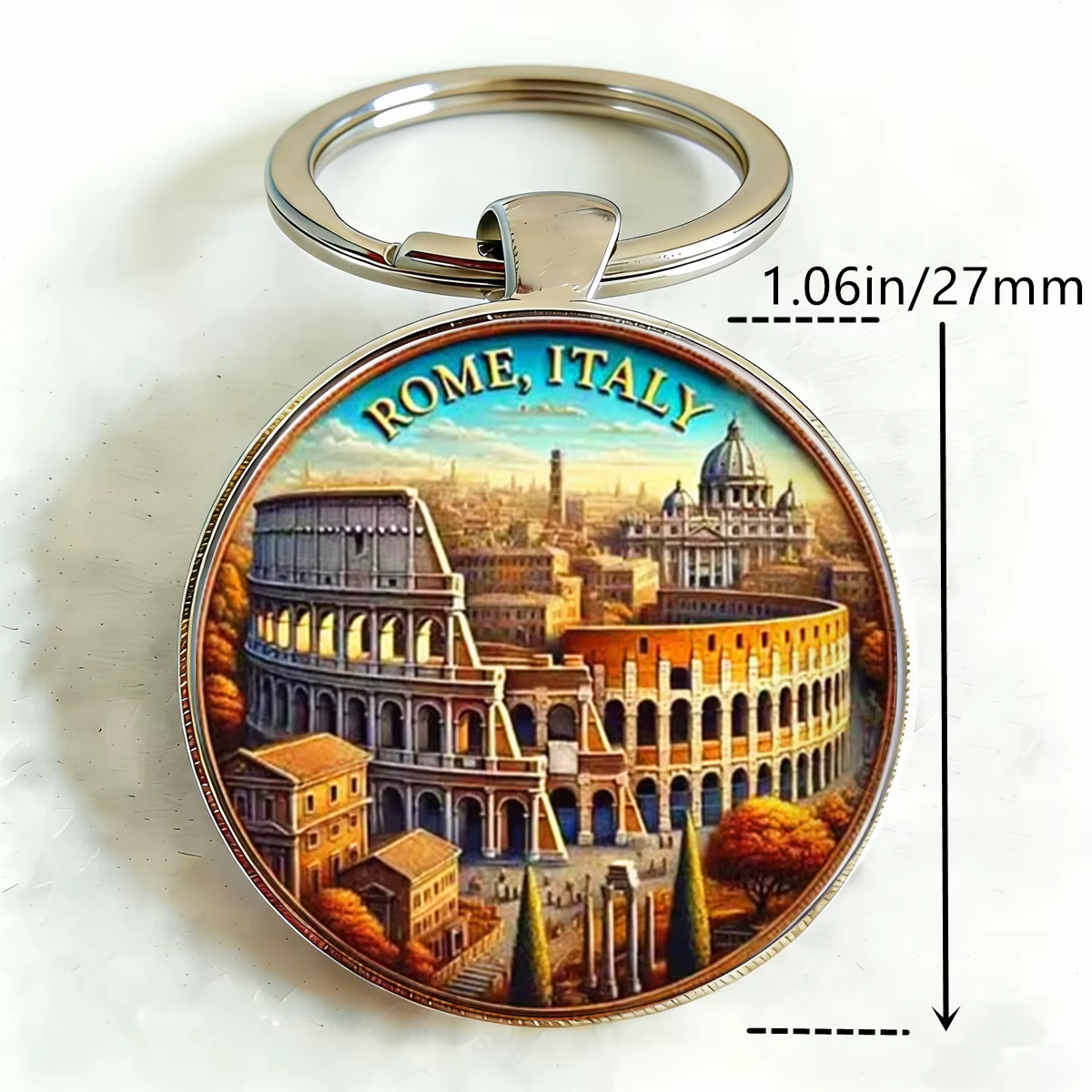 1PC Porte-clés vintage à thème italien Rome, pour homme, pour sac, pour femme, pour mariage, fête, c