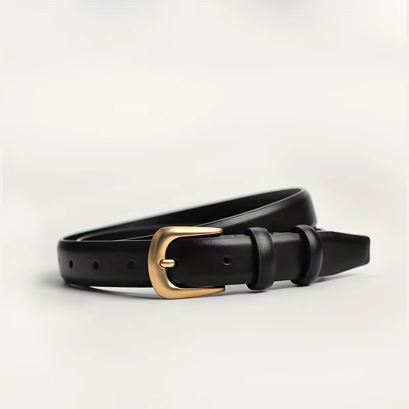 Ceinture simple décorative noire pour femmes, 1 pièce, à la mode, avec ceinture en jean, adaptée à u