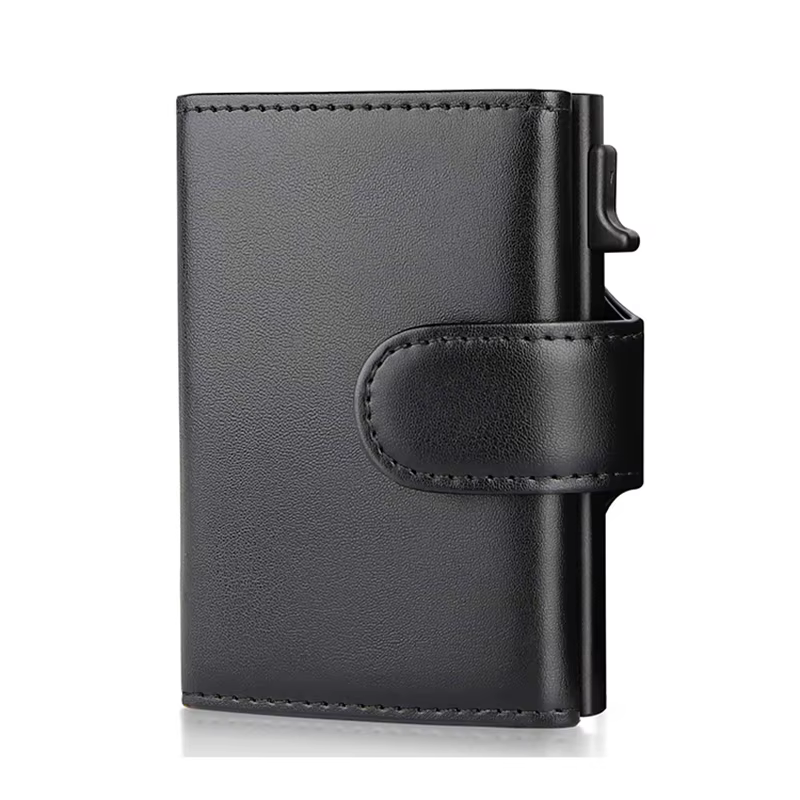 DIENQI Rfid microfibre cuir hommes portefeuilles porte-carte de crédit à trois volets portefeuille s