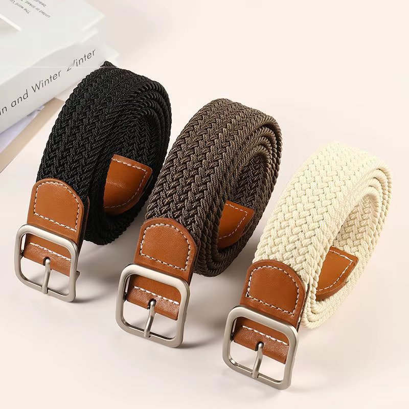 Ceinture tissée pour pantalons et pantalons pour hommes et femmes, en toile pour jeunes, Style Insta