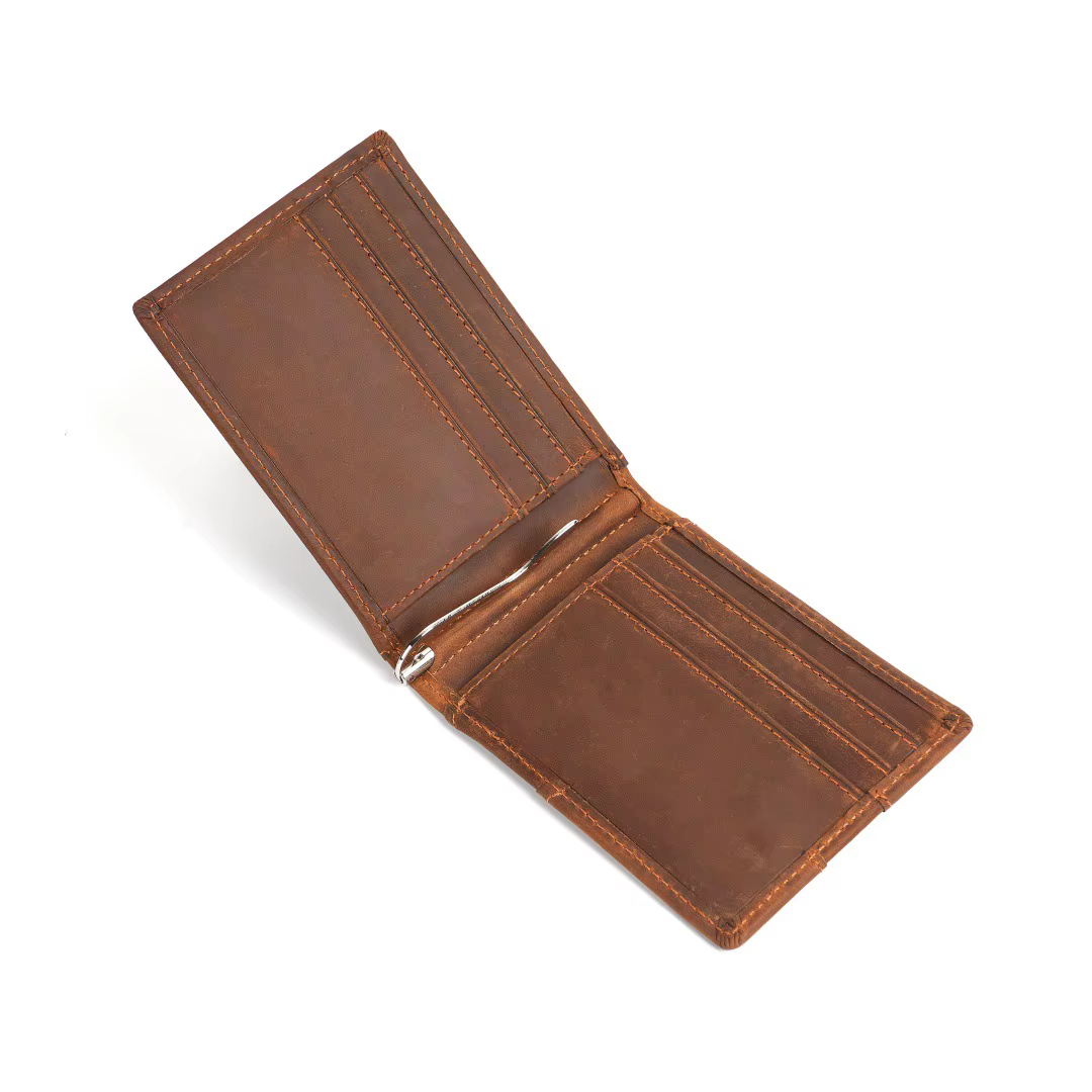 Portefeuille pliable classique en cuir pour hommes – Blocage RFID antivol plusieurs emplacements pou