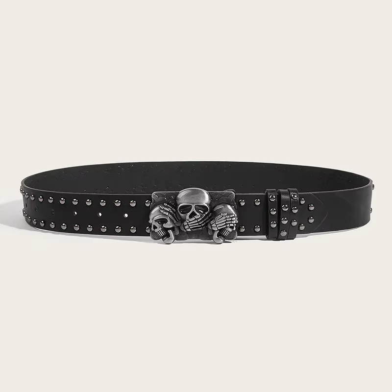 Nouvelles ceintures pour femmes de haute qualité marque de luxe Punk Goth Rivet noir jean unisexe ho