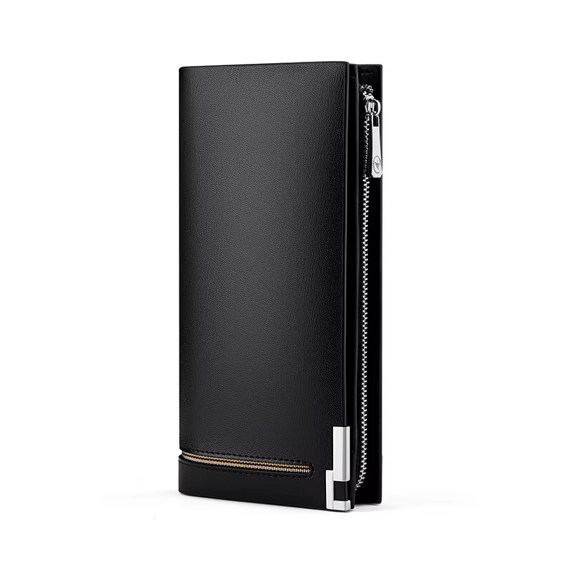 Portefeuille en cuir personnalisé pour homme, long porte-cartes à la mode, sac à main haut de gamme 