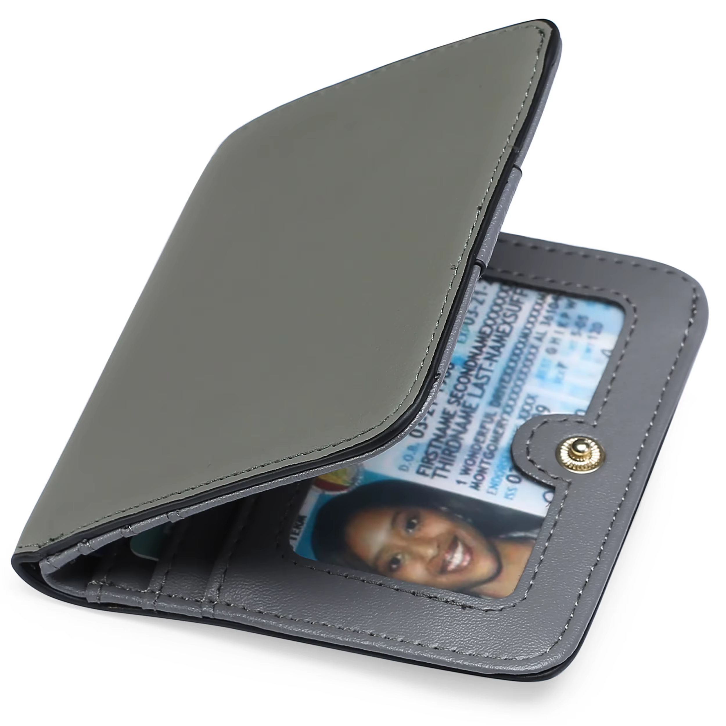 Petit portefeuille pour femmes, porte-cartes de crédit à deux volets, portefeuille compact à blocage