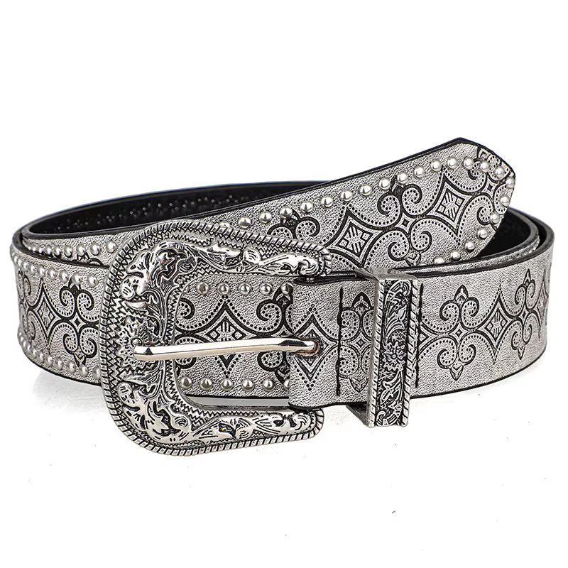 Nouvelle ceinture pour femme 2026, ceinture polyvalente à boucle ardillon en cuir souple avec rivets