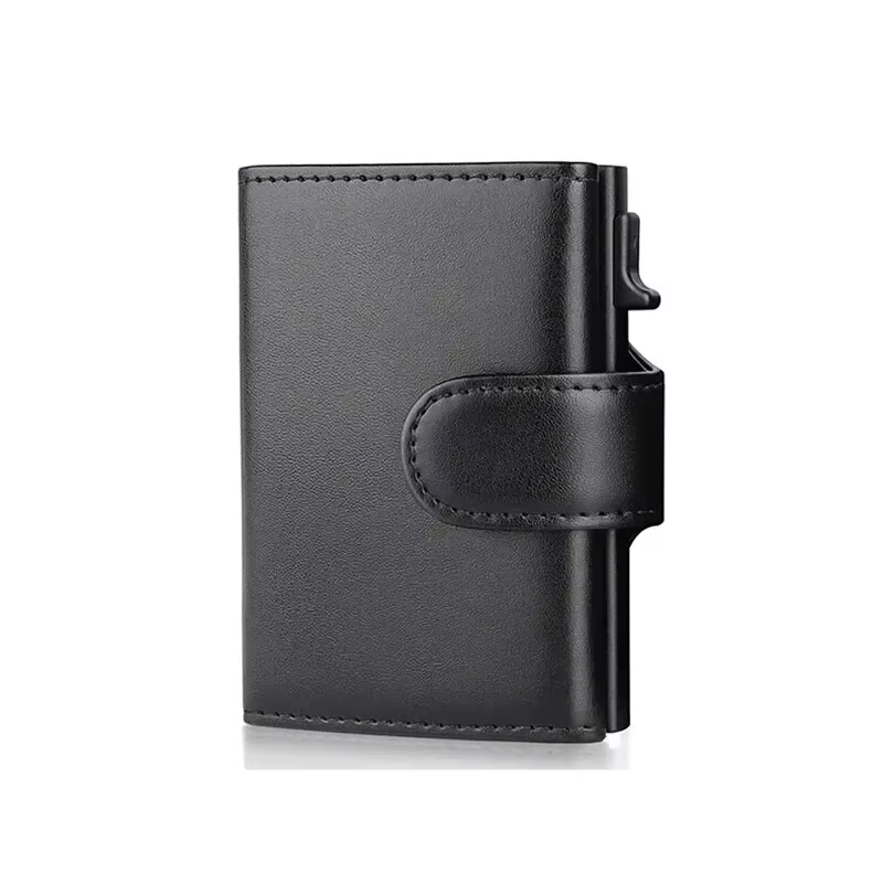 Portefeuille à trois volets anti-RFID pour hommes, porte-cartes, poche à monnaie, sacs d'argent, por