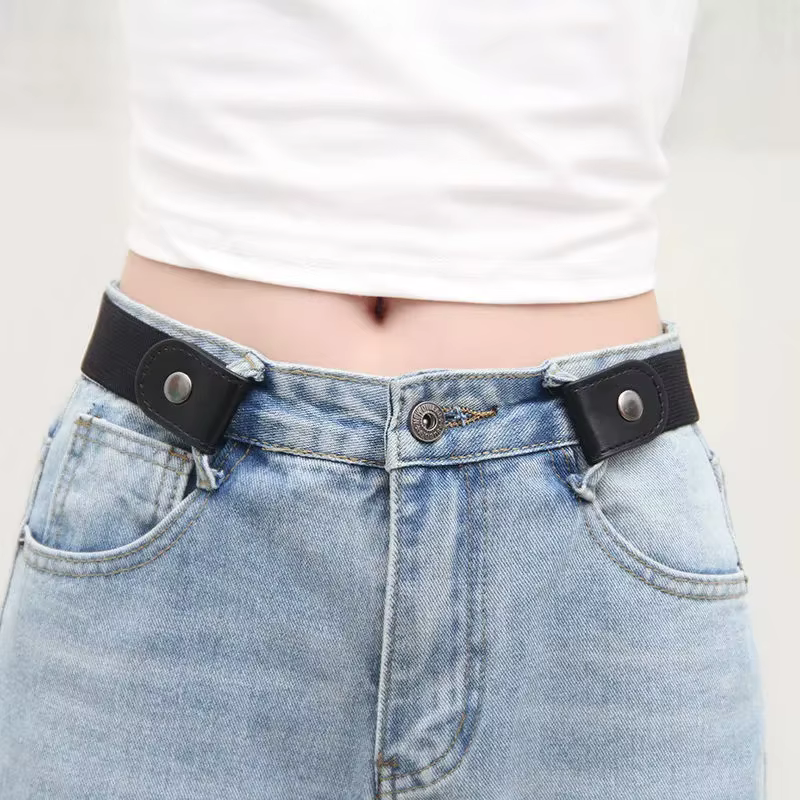 Ceinture élastique invisible sans couture pour hommes et femmes, ceinture de jeans unisexe, longueur