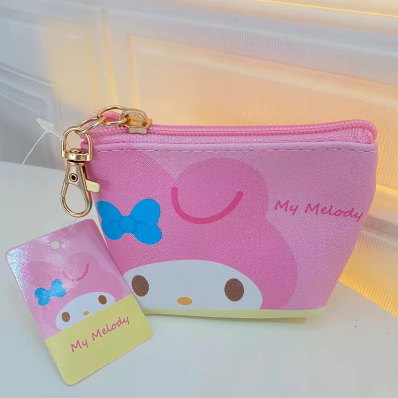 Sanurgente Cinnamoroll Kuromi Porte-monnaie, Hellokitty Melody, Dessin animé mignon Pochacco, Petit 