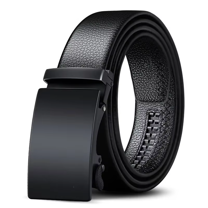 Ceinture d'affaires pour hommes, boucle carrée en alliage, réglable, en cuir Pu noir, Simple, pour l