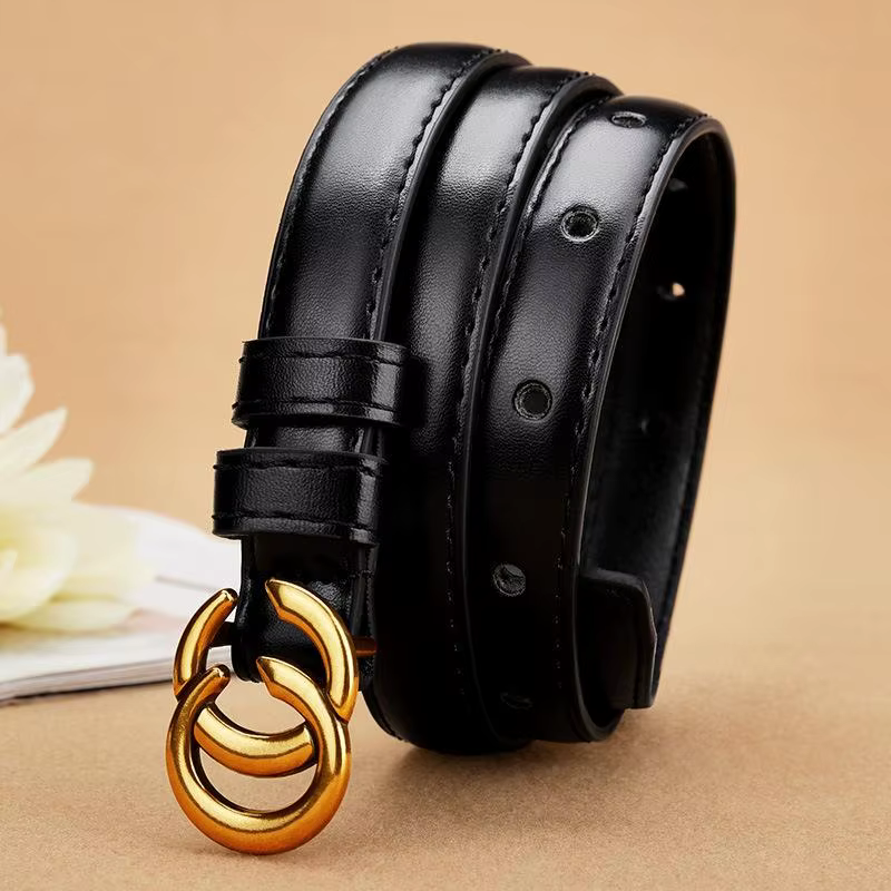Ceinture en cuir véritable pour femmes avec boucle classique, sangle polyvalente réglable pour robes