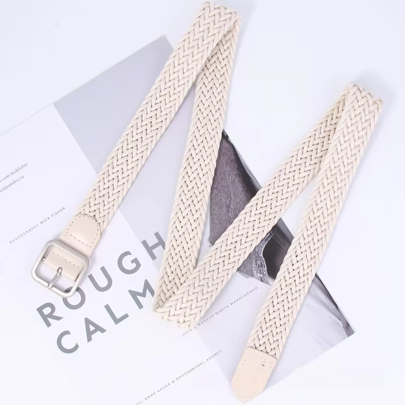 Ceinture en corde de chanvre tressée tendance pour femme, style coréen rétro, pour étudiantes - 1 pi