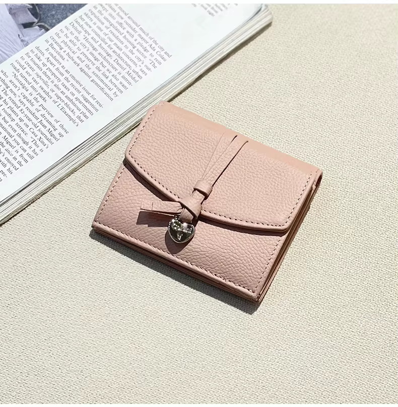 Portefeuille en cuir véritable pour femme, personnalisé avec nom, élégant, porte-monnaie et cartes, 