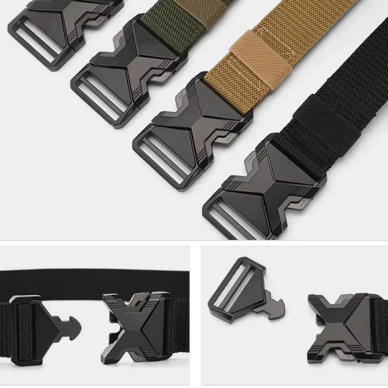 Ceinture à boucle en Nylon tressé pour hommes, légère et respirante, 125cm, pour les déplacements qu