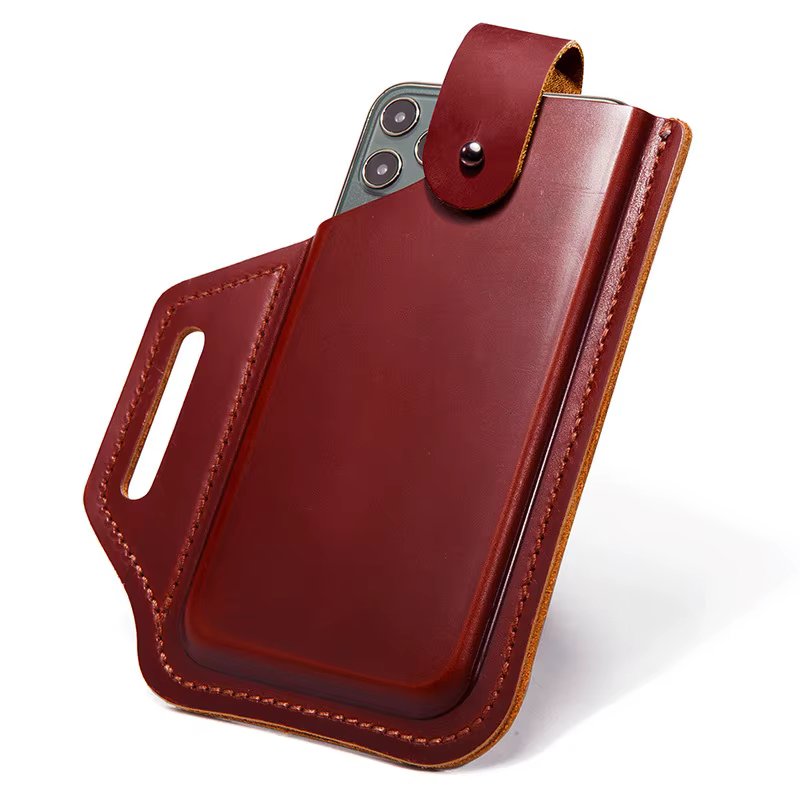 Pochette de téléphone de ceinture en cuir, étui de téléphone portable en cuir, étui de téléphone uni