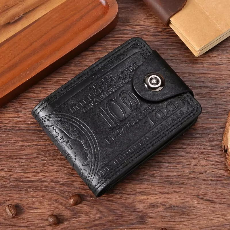 Portefeuilles pour hommes motif DollarWallet homme en cuir Walet porte-carte Photo mode grande capac