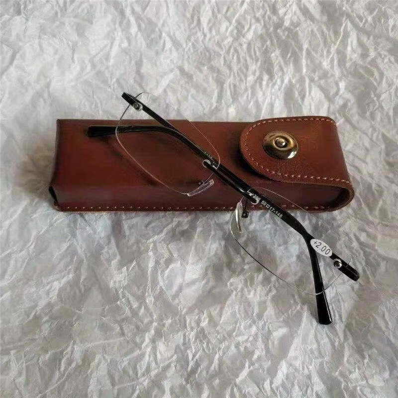 Étui à lunettes presbytes en cuir classique pour hommes et femmes, boîte à lunettes élégante en cuir