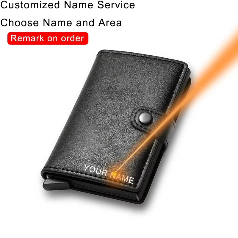 Personnaliser fibre de carbone pour hommes portefeuilles porte-carte de crédit Rfid métal mince minc