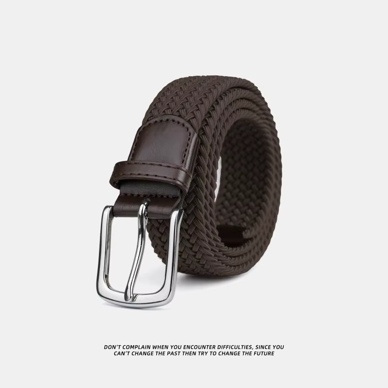 Ceinture élastique sans trou pour hommes; ceinture élastique tissée pour pantalons de golf