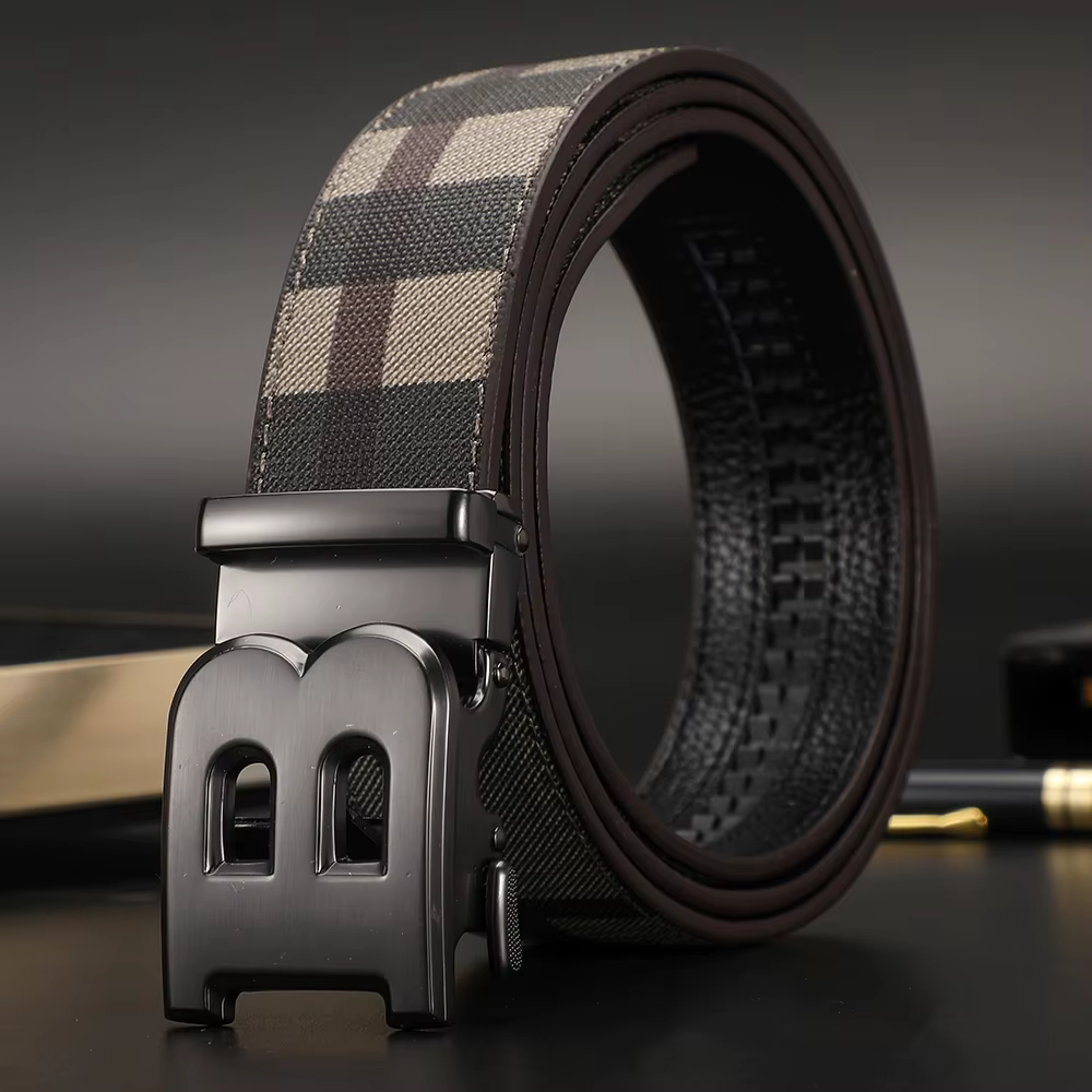 Haute qualité hommes ceinture concepteur en cuir véritable ceintures mâle métal automatique boucle d