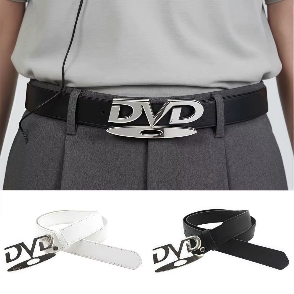 Ceinture unisexe à boucle au design nostalgique, polyvalente et tendance, pour femme, décontractée, 